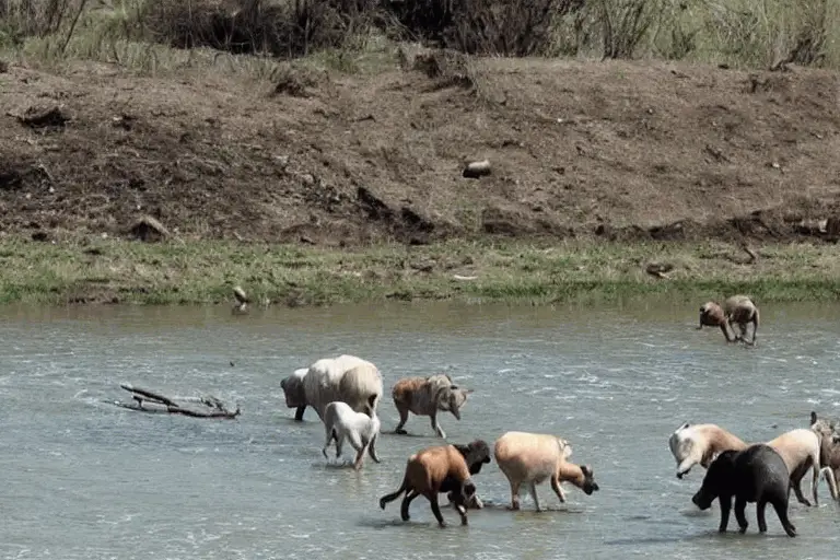 How Many Animals are Going Towards the River